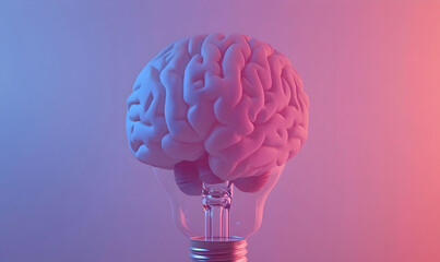 Brain and Light Bulb Fusion Concept for Creativity and Innovation