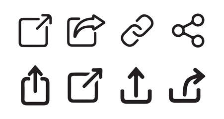 High-Quality Share Icon Set. Social Media Sharing Buttons. Flat and  Minimalist Design.black vector icon. vector illustration eps 10.
