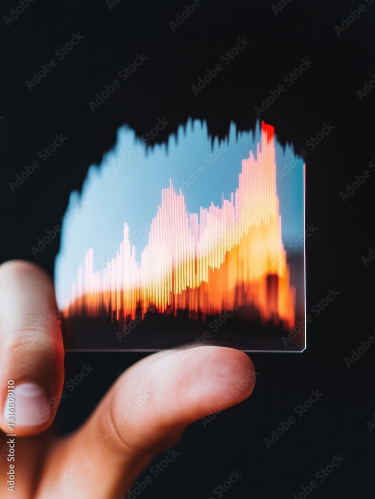 Leinwandbilder quantum data visualization minimalist gradient stock market analytics in transparent micro-technolog