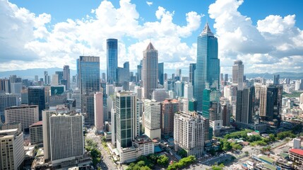 Stunning Cityscape  Skyscrapers  Architecture  Urban Landscape  Blue Sky