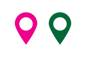 location icon set map pointer pin sign symbol red black outline destination icon place address navigation locator sign vector illustration