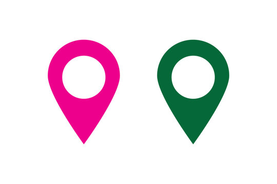 location icon set map pointer pin sign symbol red black outline destination icon place address navigation locator sign vector illustration