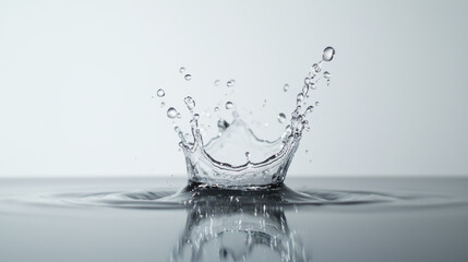 stunning water splash creates beautiful crown shape, reflecting light