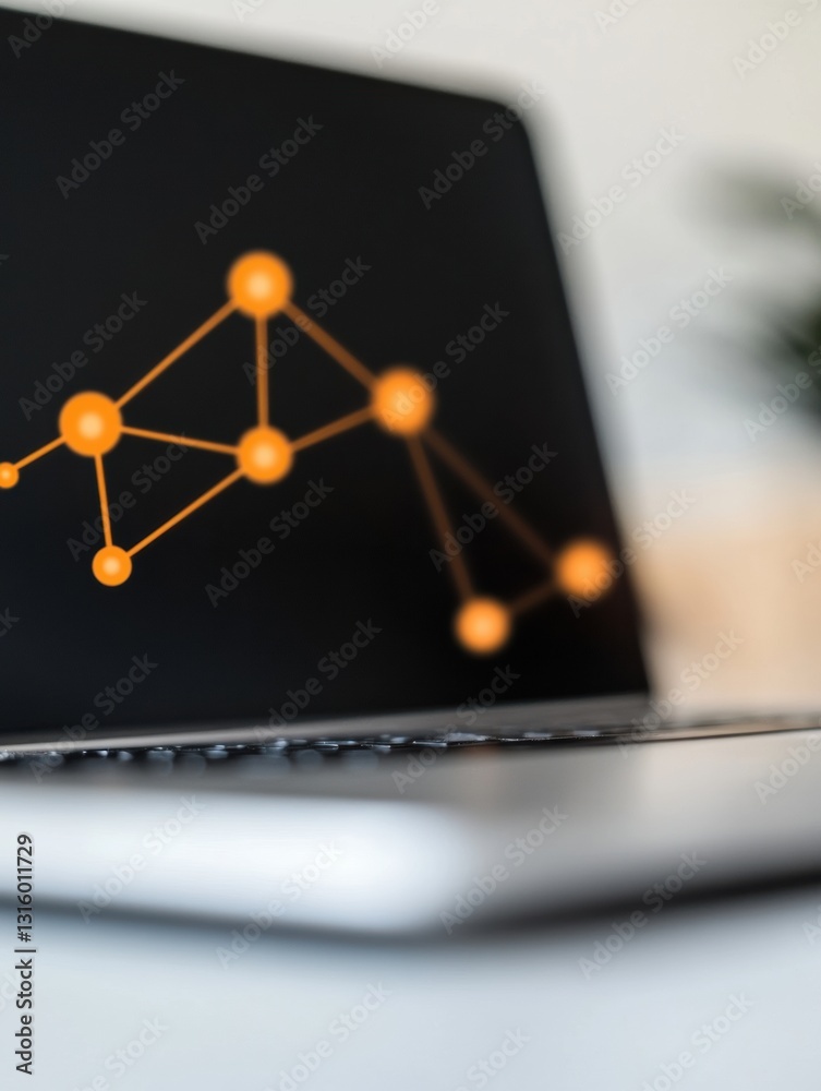 Aufkleber Cybernetic Insights AI-Driven Network Analytics Dashboard Visualizing Interconnected Digital Transformation for Next-Gen Business Intelligence