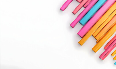 Colorful geometric shapes arranged in abstract modern art design