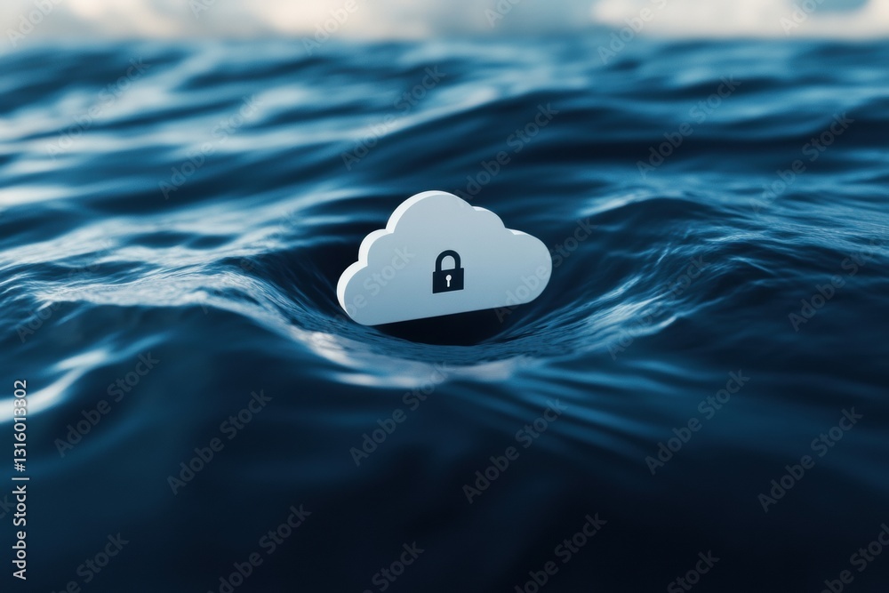 Poster Immersive Cyber Resilience Minimalist Cloud Security Visualization with Dynamic Liquid Metaphor - Next-Gen Digital Protection Paradigm for Enterprise Innovation
