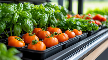 Vegetable gardening tips for efficient space management indoor greenhouse informative guide urban setting close-up view sustainable concepts