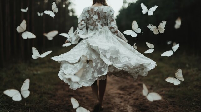 Ethereal Metamorphosis Immersive Nature Wellness Experience - Transformative Digital Art Exploring Personal Growth and Sustainable Lifestyle Narratives