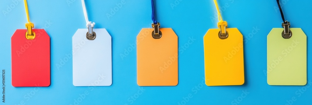 Fototapete Minimalist Access Management Vibrant Color-Coded ID Badge System Showcasing Modern Security Protocols for Enterprise Digital Transformation