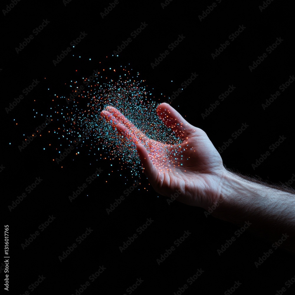 Poster Quantum Touch Immersive Digital Transformation Visualizing Human-AI Neural Interface with Generative Particle Dynamics in Cutting-Edge Tech Innovation Landscape
