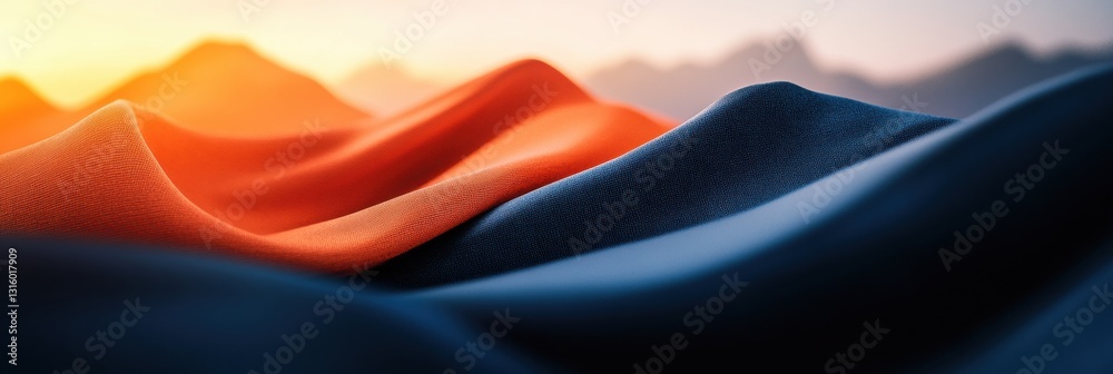 Leinwandbilder dynamic digital flow minimalist abstract gradient landscape visualizing data transformation, technol