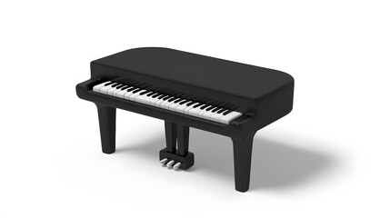 Elegant Black Grand Piano: A 3D Render