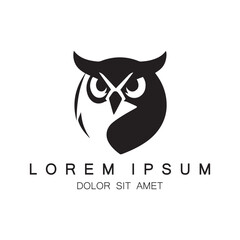 Black owl logo template design with creative idea