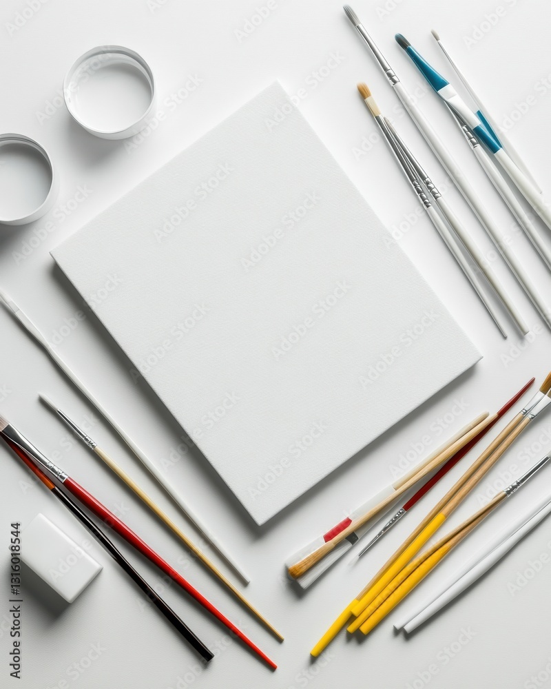 Poster minimalist creative workspace artistic productivity and design skills essentials - contemporary art 