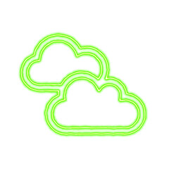 Icon clouds from the flow of energy of green color. Shimmering neon