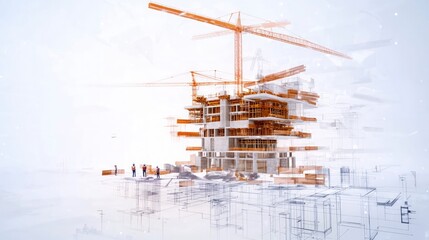 Construction Site Blueprint  AI Generated Building Design