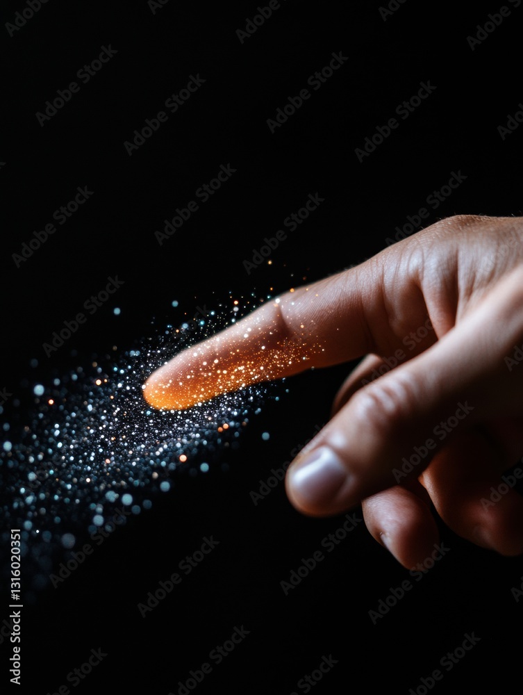 Leinwandbilder Digital Transformation Catalyst Immersive Particle Interaction Visualizing Quantum Innovation, AI-Driven Connectivity, and Next-Generation User Experience Design