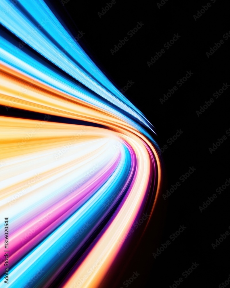 Aufkleber Dynamic Digital Flow Immersive Cybernetic Visualization of High-Speed Data Streaming - Next-Generation Tech Innovation and Futuristic Design Aesthetic
