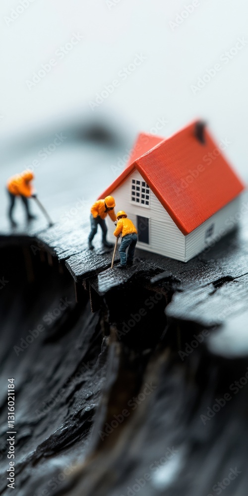 Poster climate resilience innovation miniature engineers test architectural durability in extreme weather s
