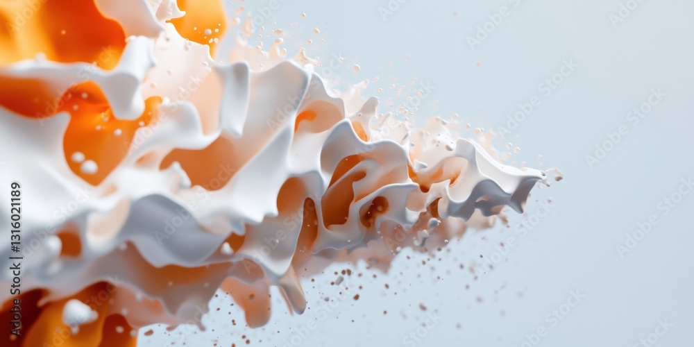 Poster abstract fluid dynamic visualization hyper-realistic liquid motion design showcasing innovative digi