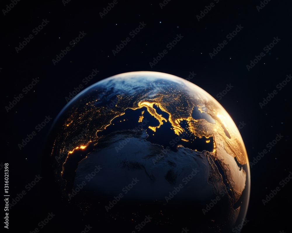 Aufkleber quantum connectivity illuminated global networks revealing earths digital transformation in immersiv