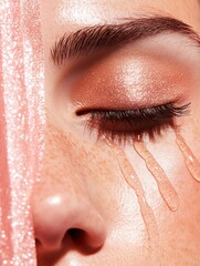 Romantic Rose Gold Emotions Metallic Valentines Tearscape - Intimate Beauty Editorial for Next-Gen Wellness and Sensory Storytelling