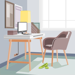 Home office desk chair room interior design