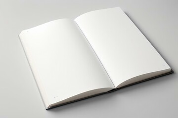 Blank hardcover book mockup. isolated on white background. Flat lay view. It can be used for promo, catalogs, brochures, magazines, etc. Ready for your design, book with white blank cover isolated.