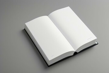 Blank hardcover book mockup. isolated on white background. Flat lay view. It can be used for promo, catalogs, brochures, magazines, etc. Ready for your design, book with white blank cover isolated.