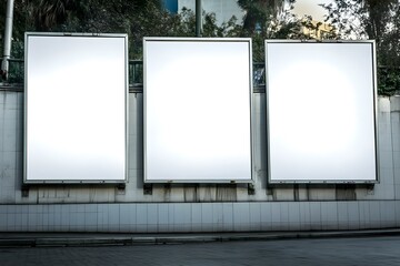 White Blank Billboard Poster for Indoor Advertising in Modern Spaces