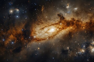 Breathtaking cosmic galaxy view featuring colorful nebulae and twinkling stars ideal for astronomy lovers and celestial-themed designs