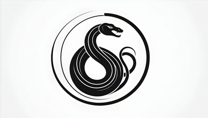 Fototapeta premium Black and White Snake Logo Design for Branding and Identity Use