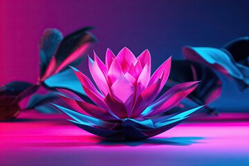 Fototapeta premium Bold Vibrant Fuchsia Gradient Background with Layered Design for Stunning Visuals