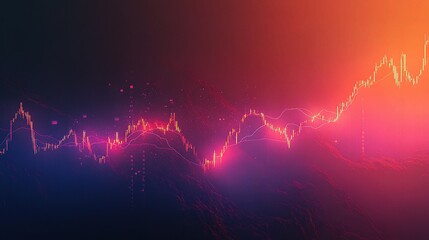 Colorful Financial Chart Displaying Upward Trend Line in Markets