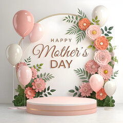 Happy Mother's Day Special frame with flowers and butterflies