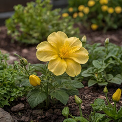 Obraz premium yellow flowers in the garden