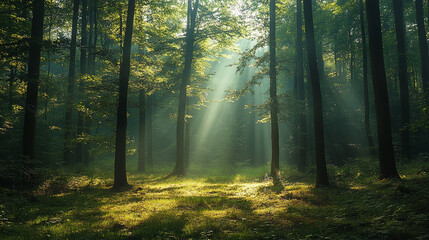 Obraz premium morning in the woods