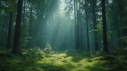 Obraz premium morning in the forest