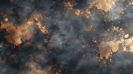 Abstract Smoky Texture with Golden Splatter Background, Artistic Design for Digital Art, Wallpapers, and Graphic Elements.