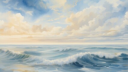 Obraz premium a watercolor painting of waves on a white background png and psd files