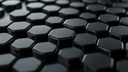 Fototapeta premium Close-up of pills arranged in a geometric pattern on a minimalist dark table 