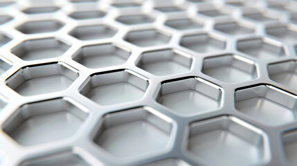 Abstract Chrome Hexagonal Grid A Seamless Texture of Modern Metallic Design, Ideal for