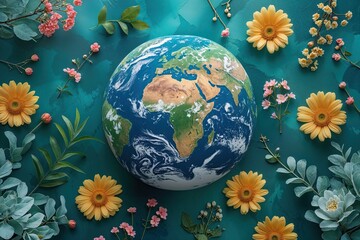 Vibrant Teal Gradient Texture for Earth Day Spring Celebration Backdrop