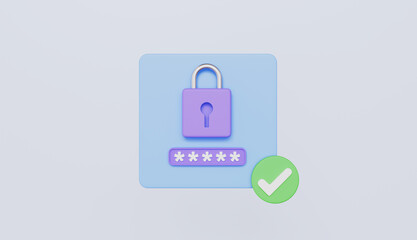 Password passed the security criteria, safety password, padlock with safety gauge and green check mark