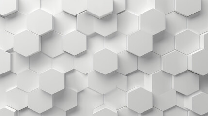 Fototapeta premium Abstract Hexagonal Structure A Seamless Pattern of Interlocking White Geometric Shapes,