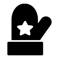 Christmas mitten with small snowflakes, adding a detailed festive feel.