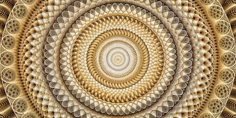 Obraz premium Intricate Golden Mandala Design Circular Pattern of Ornate Details and Swirls in Warm Hues
