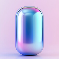 Futuristic smart home device with glossy, glass like finish, showcasing vibrant colors