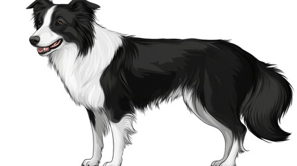 Fototapeta premium border collie dog isolated on white background