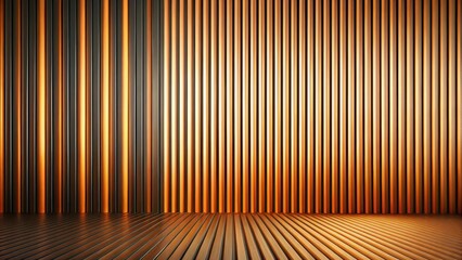 Abstract Warm-Toned Wooden Slatted Wall and Floor Background Ideal for Presentations and Designs